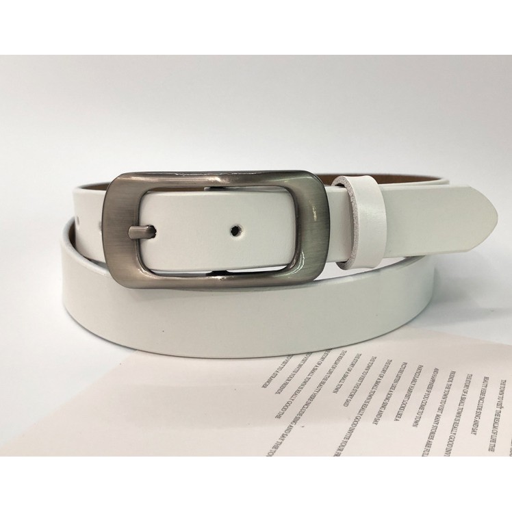 [Hot] Thắt lưng, dây lưng thời trang Hàn Quốc nữ bản 2.3cm, da thật, khóa kim lật mạ bóng mờ