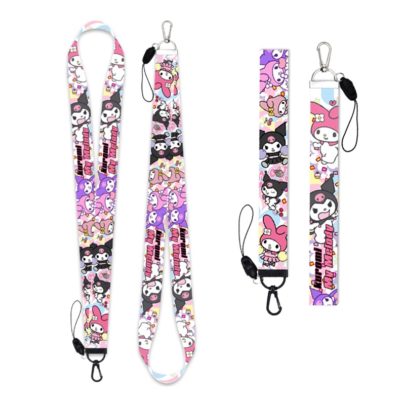 Sẵn Sàng Hàng!!! Mới Dây Đeo Cổ Giữ Thẻ Id Họa Tiết Nhân Vật Sanrio Kuromi Đáng Yêu