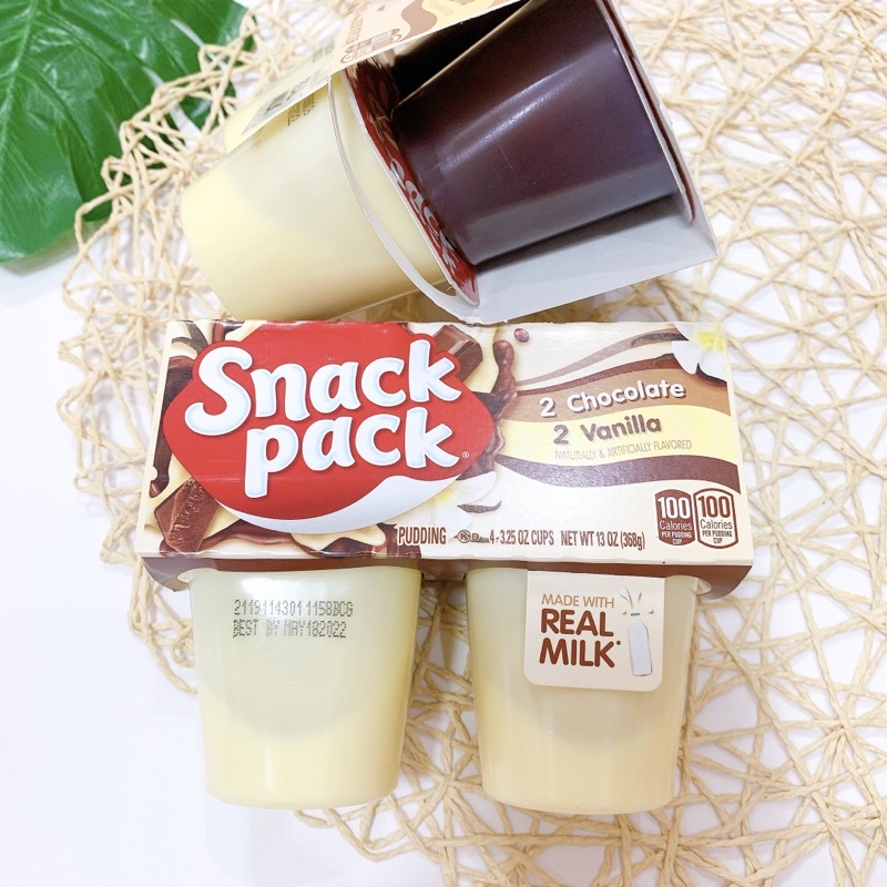 Váng Sữa Pudding Snack Pack Mỹ Giàu Canxi Cho Bé