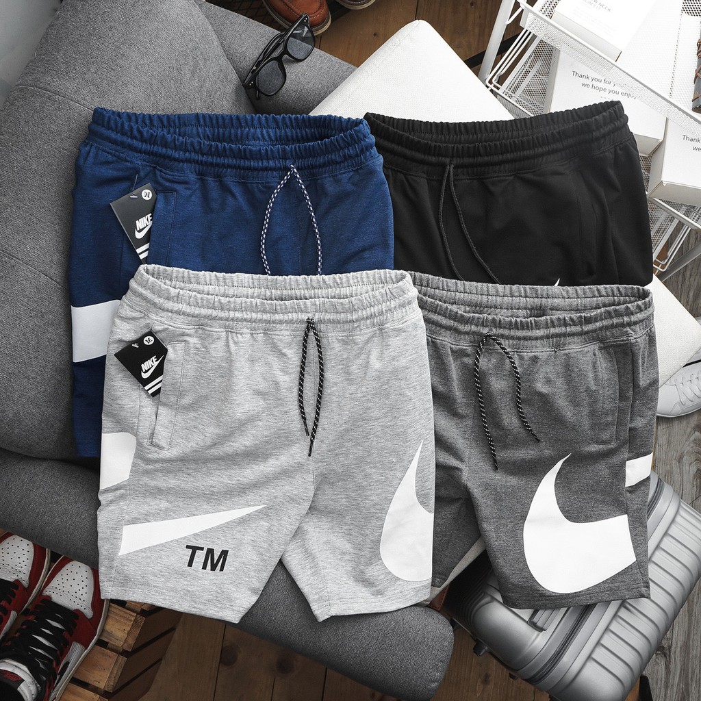 Quần short lửng nam chất thun nỉ cao cấp, phối logo cá tính 5077