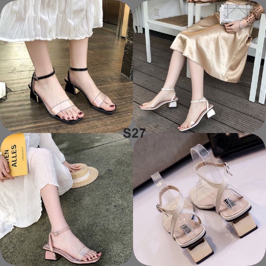 Giày sandal quai trong gót bọc đồng cao cấp 5p êm chân mã L55(L66)