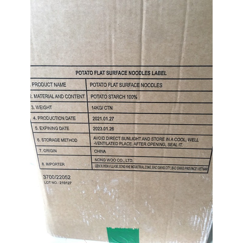 Miến khoai tây Nongwoo sợi dẹt (Gói 1kg)