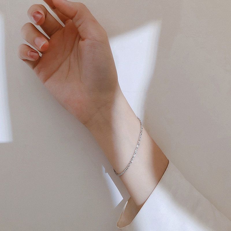 Vòng tay nữ bạc S925 - Lắc tay bạc nữ S925 tuyết trắng dễ thương, xinh xắn Vườn Trang Sức VT0116