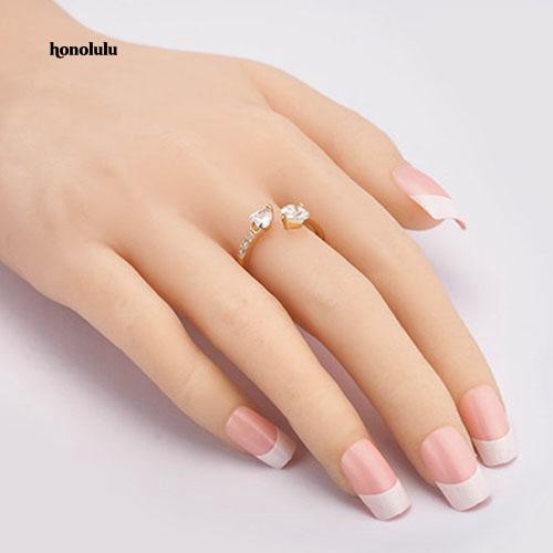 Nhẫn Hở HìNh TráI Tim ĐíNh Đá Zircon Giả