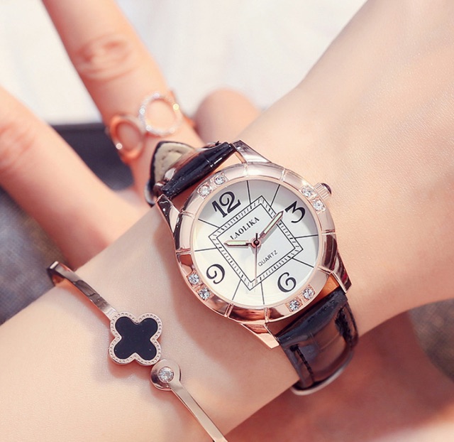 Đồng hồ nữ Laolika n1 dây da mặt đính đá sang chảnh | BigBuy360 - bigbuy360.vn