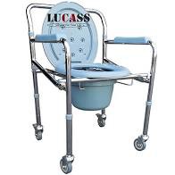 Ghế bô vệ sinh cao cấp có bánh xe Lucass dùng cho người già, ốm, người khuyết tật không tự đi lại được