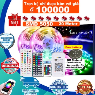 Dây Đèn Led Rgb 4 Bóng 5050 / 16m Điều Khiển Từ Xa Thông Minh Dùng Trang Trí