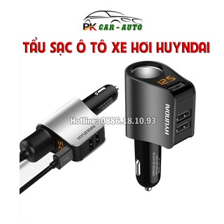 Tẩu Sạc ô tô, xe hơi hyundai 1 Tẩu tròn 3 USB nhỏ - Có đèn led báo điện áp ac quy