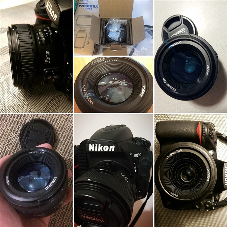 YONGNUO YN 35mm F2 Camera Lens  Nikon Canon EOS YN35MM Lenses AF MF Wide Angle Lens for 600D 60D 5DII 5D 500D 400D 650D
