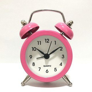 ღPortable Cute Mini Round Battery Alarm Clock Desktop Table Bedside Clocks Décor