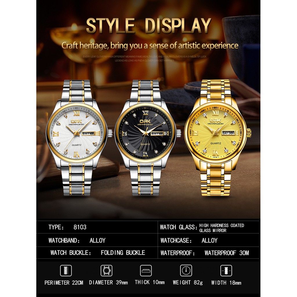 Đồng Hồ OLEVS 8103 Chống Thấm Nước Cho Nam Nữ | BigBuy360 - bigbuy360.vn
