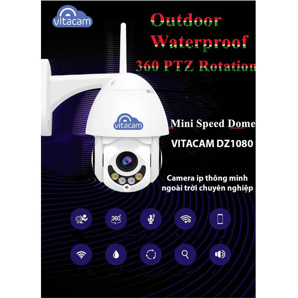 Camera Vitacam Ip Ngoài Trời Cao Cấp DZ1080 Full HD 2.0Mpx