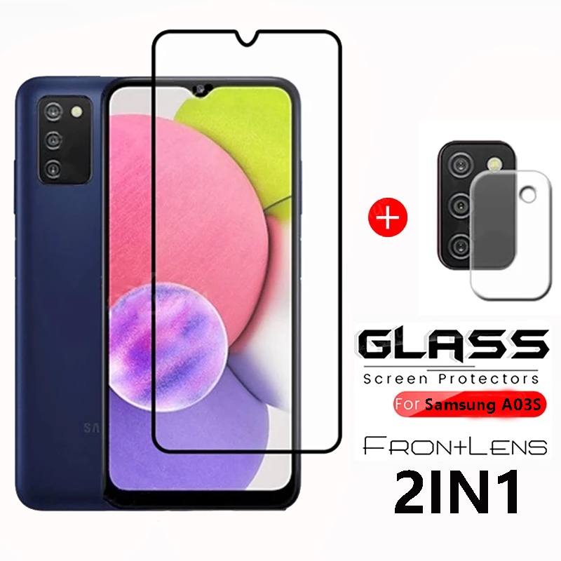 Kính cường lực bảo vệ màn hình và kính bảo vệ camera sau 2 trong 1 chất lượng cao cho Samsung Galaxy A03S