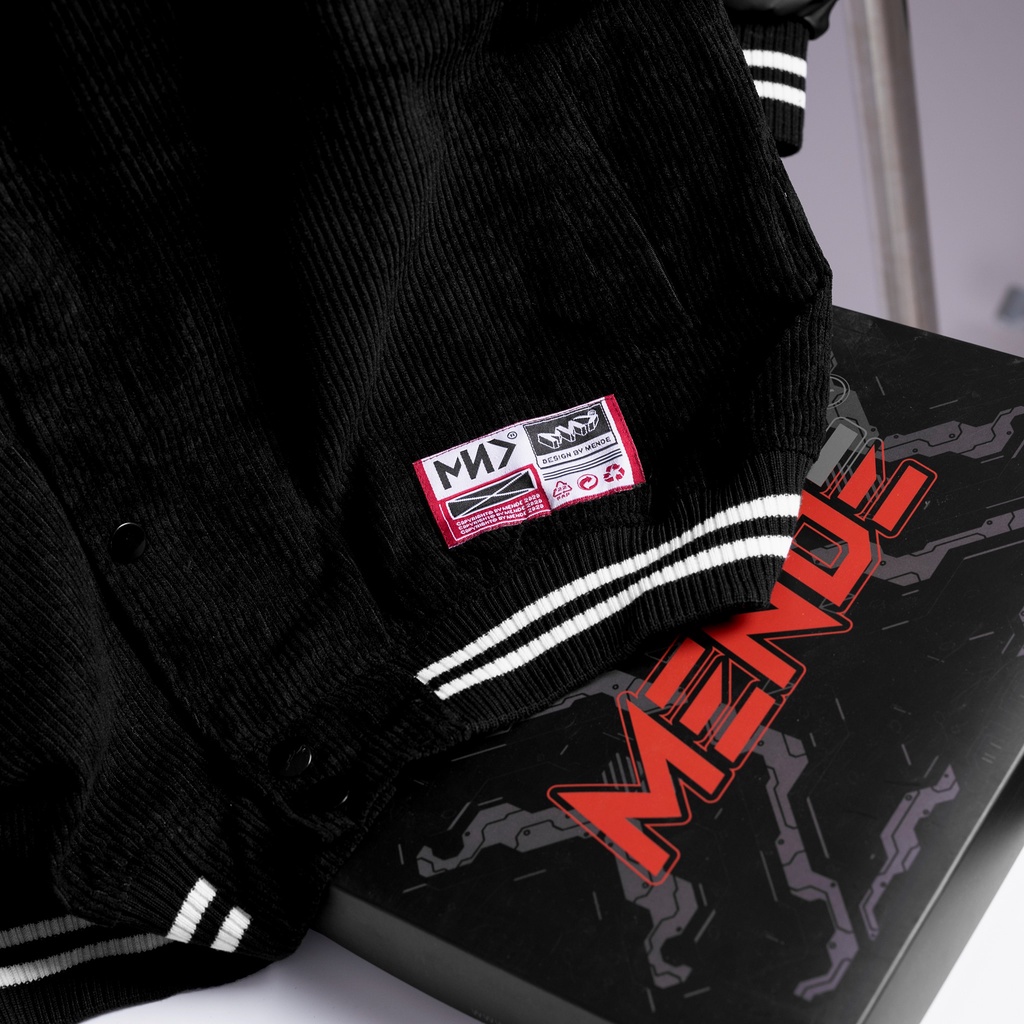 MENDE - Old School Varsity - Áo Khoác Bóng Chày Nam Tay Da