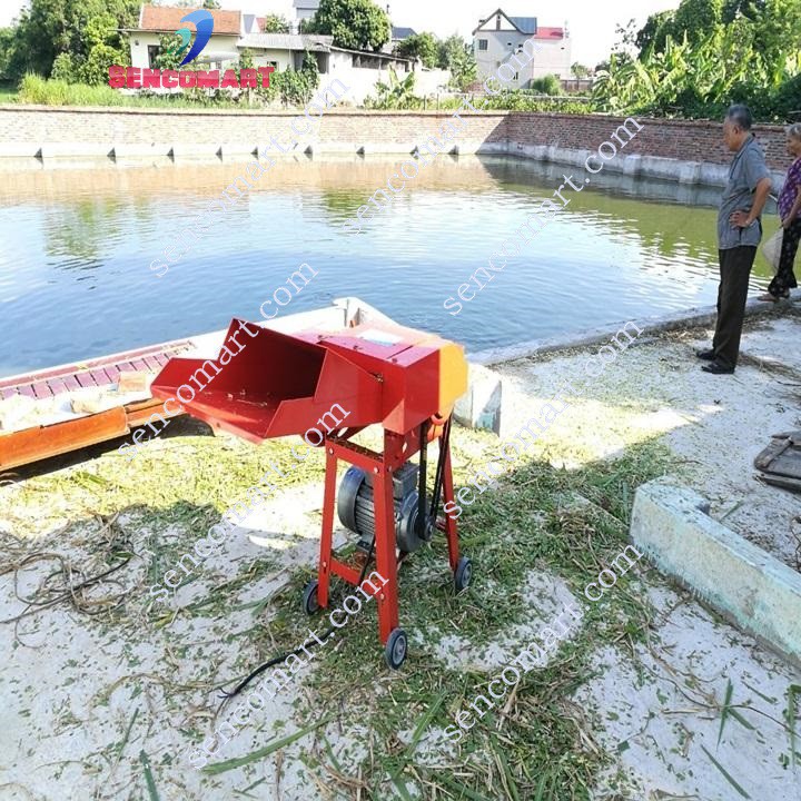 Khung máy băm rơm băm cây mía không motor