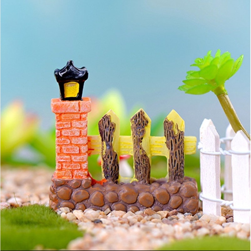Set 2 mô hình hàng rào gỗ mini trang trí tiểu cảnh