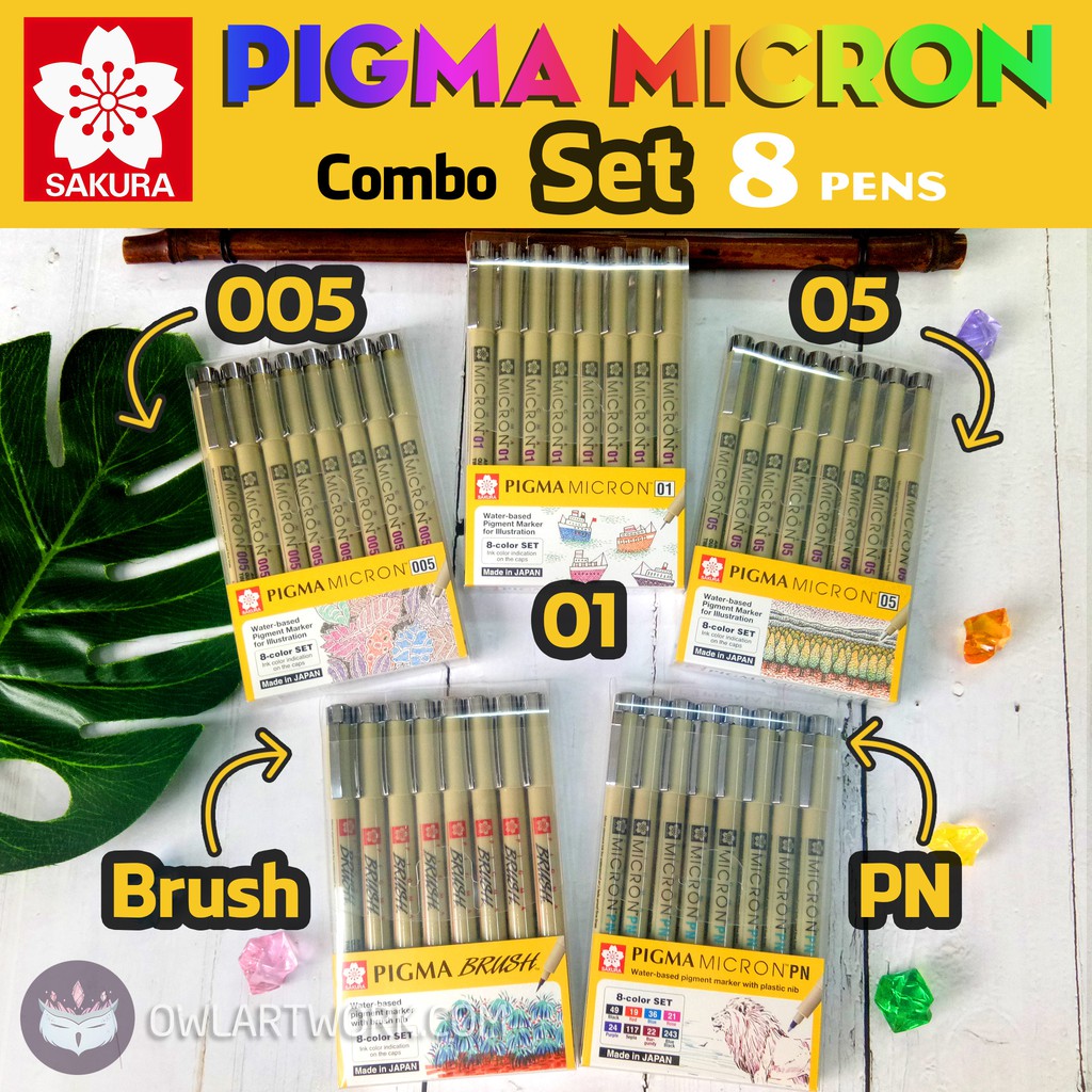 [CHÍNH HÃNG] Combo Bộ Bút Vẽ Đi Nét Chuyên Nghiệp Sakura Micron