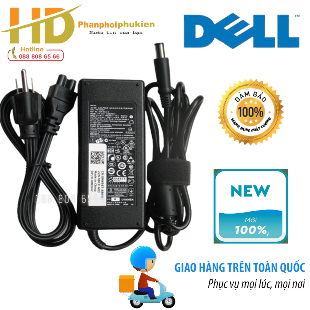 Sạc dành cho laptop Dell đầu kim lớn 90W - Hàng Nhập khẩu