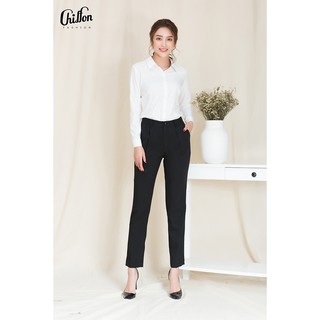 Chiffon_Áo sơ mi dài tay cổ đức