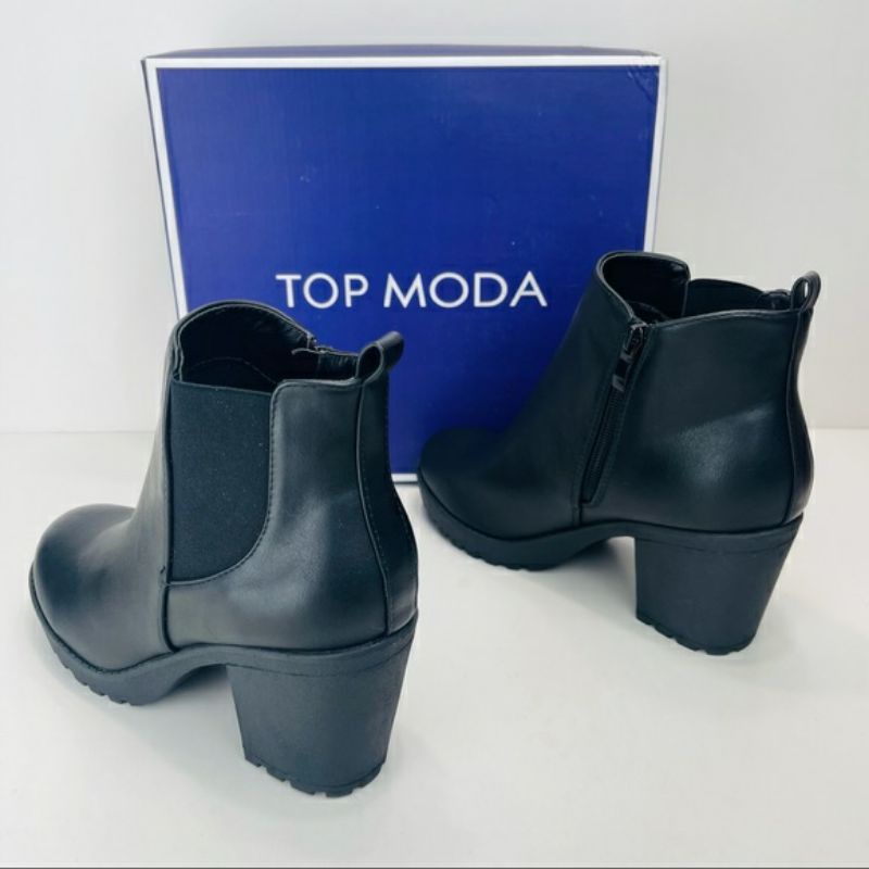 Đôi boot đen cổ chân ngắn đẹp Top Moda của Mỹ