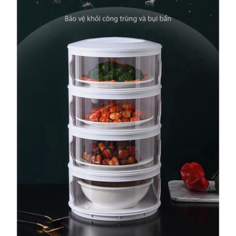 Lồng bàn tăng giữ nhiệt-Hộp đựng thực phẩm 5 tầng trong suôt,chống bụi tiện lợi (SP002195 ) shop phúc yến