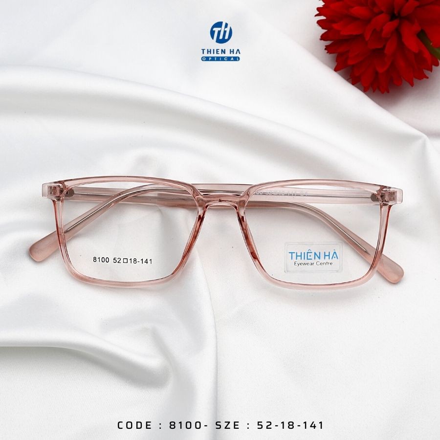 Gọng kính cận vuông THIÊN HÀ OPTICAL chất liệu nhựa nhẹ,trẻ trung dễ đeo unisex nhiều màu TH8100