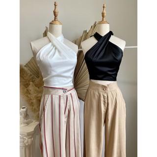 áo lụa cột cổ