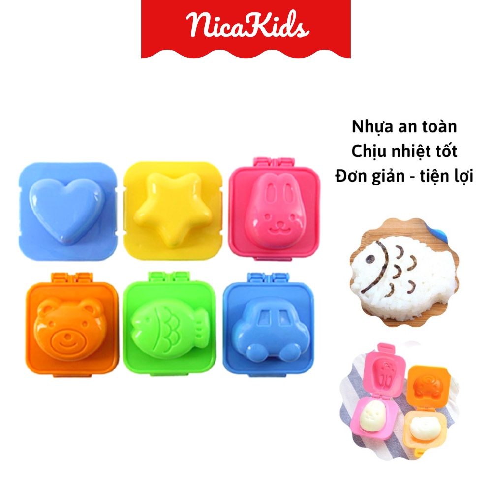 Bộ 6 Khuôn cơm Bento hình ngỗ nghĩnh tạo sự tò mò cho bé
