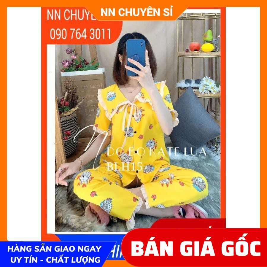 Đồ bộ nữ Đồ bộ mặc nhà Vải Kate lụa Hàn quốc mềm mịn mát in họa tiết hoạt hình dễ thương BLH lụa hàn tổng hợp
