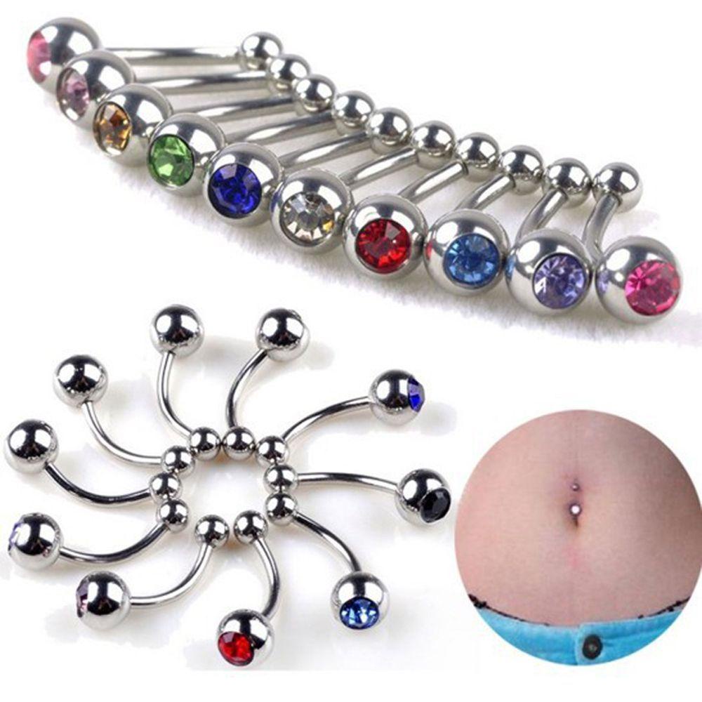 Bộ 12 Khuyên Xỏ Cơ Thể Bằng Thép Phẫu Thuật|Khuyên Rốn Thời Trang Cá Tính