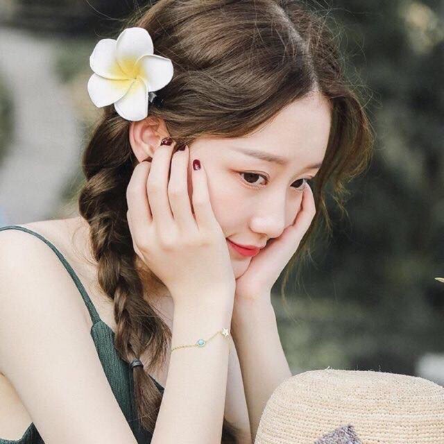 Hoa sứ cài tóc XỐP đi biển, đi du lịch loại 1 size 7cm siêu xinh bikiniMe R57s