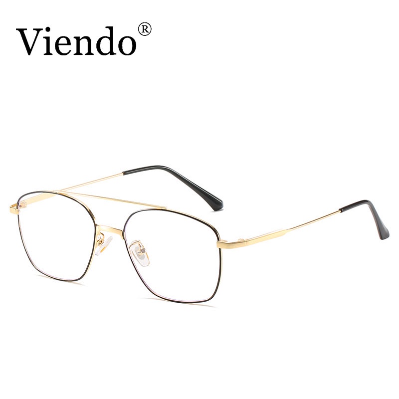 Gọng kính cận VIENDO mắt vuông bằng kim loại chống ánh sáng xanh thời trang cho nam nữ