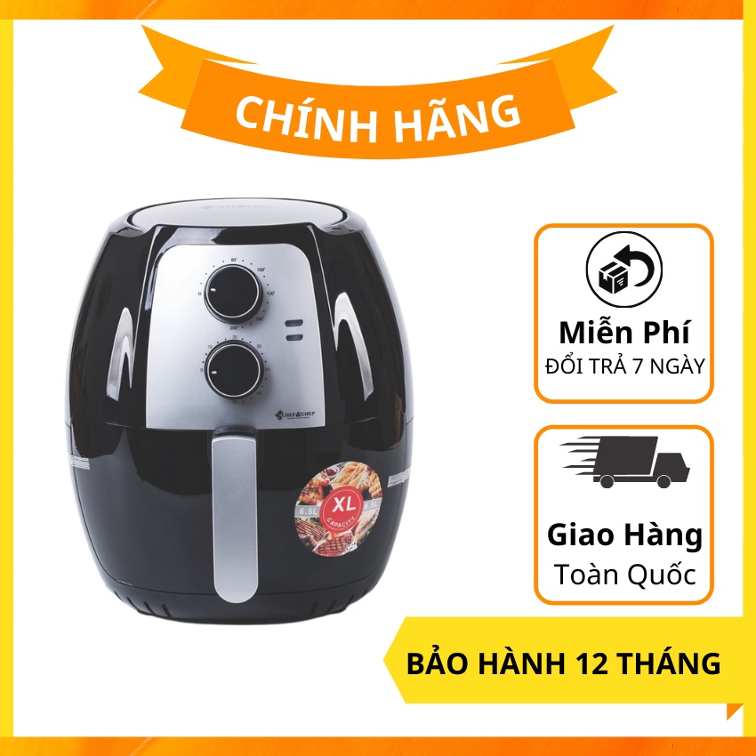 Nồi chiên không dầu ⚡ HÀNG LOẠI 1 ⚡ nồi chiên Chef Chef 6,5L giúp tiết kiệm năng lượng đến 50% so với nồi thường