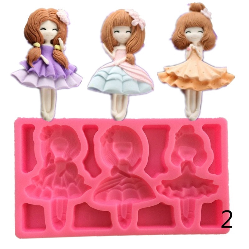 Khuôn Silicone Làm Bánh Tạo Hình Công Chúa 3d Độc Đáo Tiện Dụng