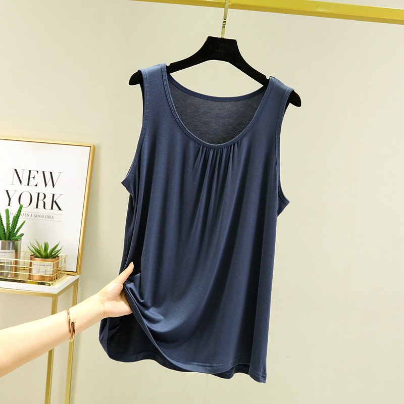 Áo Thun Ba Lỗ Cổ TròN DáNg RộNg MàU Trơn ThờI Trang 2022 Cho Nữ