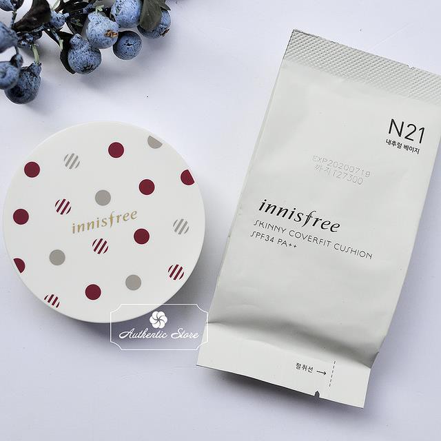 Lõi phấn nước cho da dầu Innisfree Skinny Coverfit Cushion SPF50+ [Chính hãng]