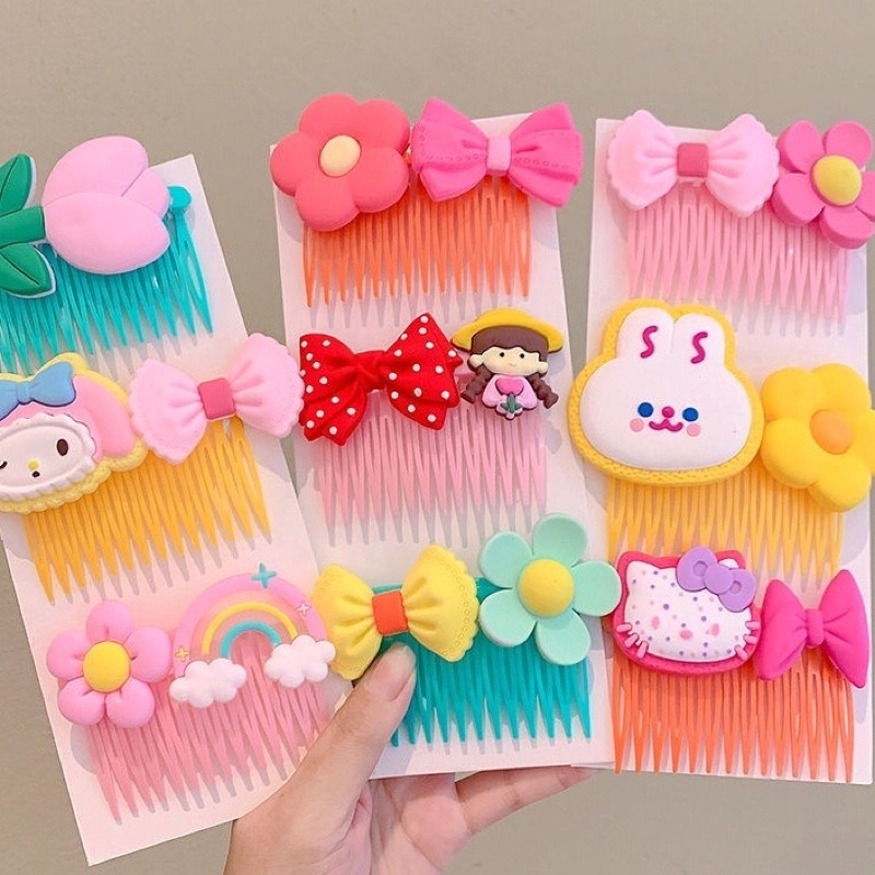 Cài tóc xược mái cho bé gái cực xinh nhiều màu gắn phụ kiện phong cách Hàn Quốc