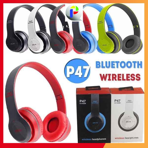 Tai nghe chụp Bluetooth P47 đa năng - hỗ trợ cắm thẻ nhớ, jack 3.5 nghe nhạc chơi game | BigBuy360 - bigbuy360.vn