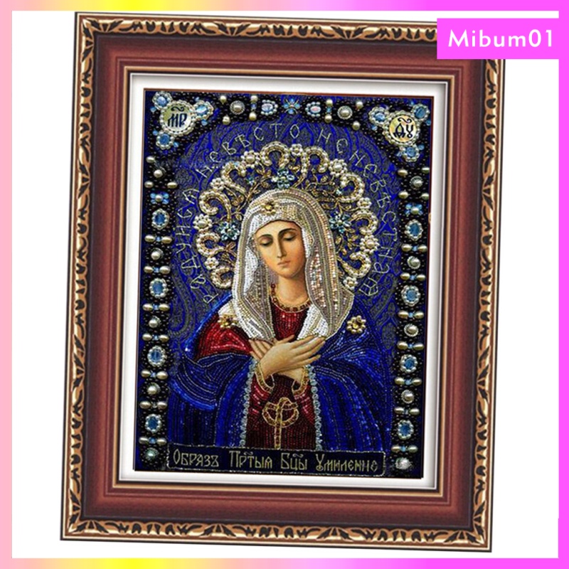 Tranh Thêu Trang Trí Thủ Công Hình Đức Mẹ Maria # 16b