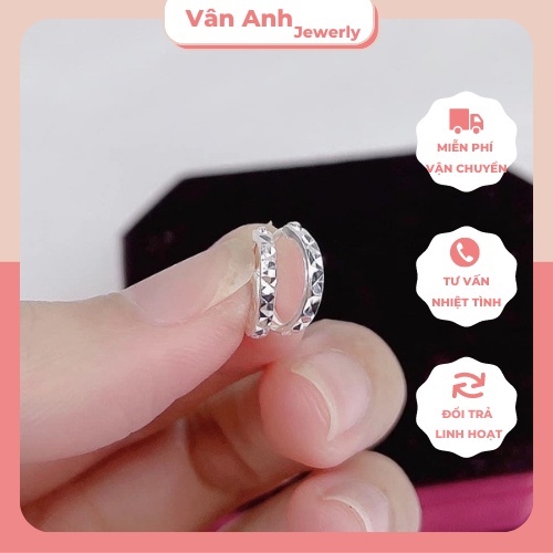 Bông tai khoá bấm bạc ta phay bề mặt sáng bóng Ng lớn và bé đều đc -925-vanpham
