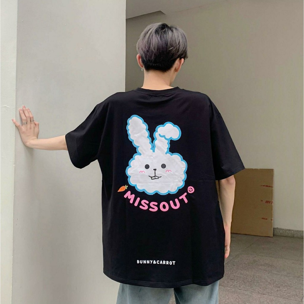 Áo Thun Form Rộng MISSOUT BUNNY Unisex Nam Nữ - Kiểu áo phông form rộng tay lỡ Ulzzang Nelly - Leevin Store | BigBuy360 - bigbuy360.vn