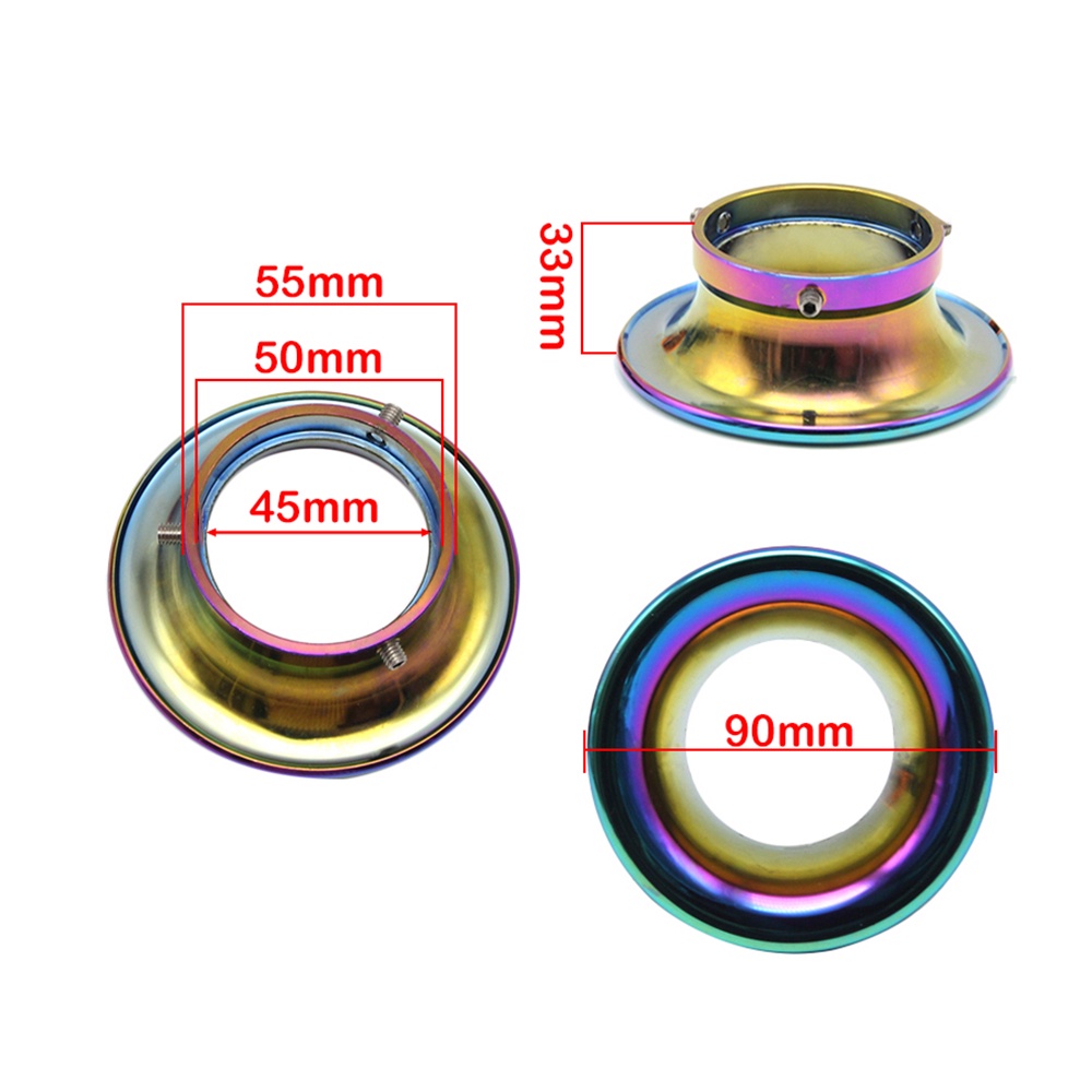 Universal 50mm Motorcycle Air Filter Wind Horn Cup Alloy Trumpet with Guaze High Flow Intake Pipe Modified Scooter
