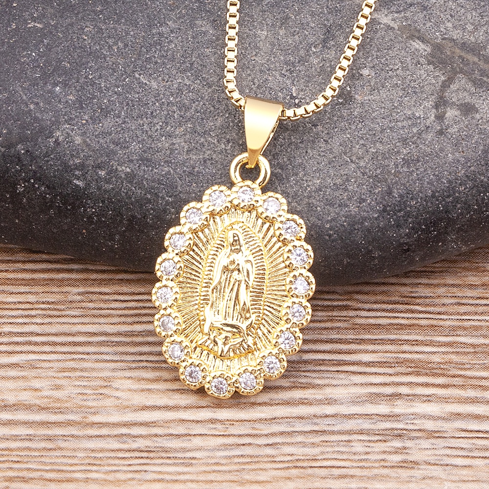 Vòng cổ Đồng Mạ Vàng Đính Đá Zircon Thời Trang Cho Nữ