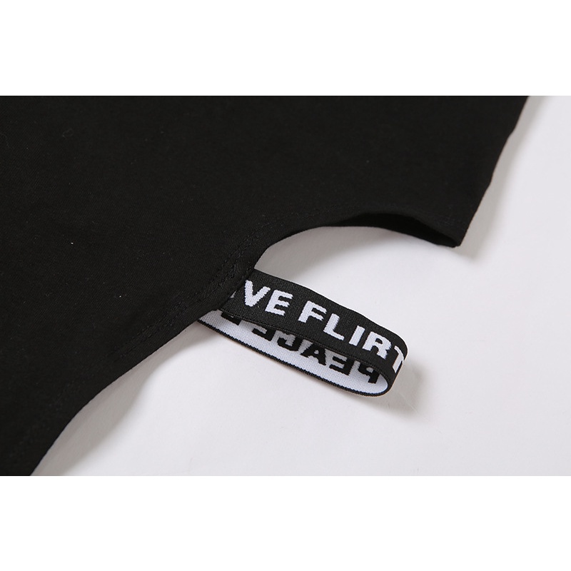 DUNEA Áo liền quần hai dây màu trơn thêu chữ phong cách Âu Mỹ thời trang mùa hè cho nữ 2021