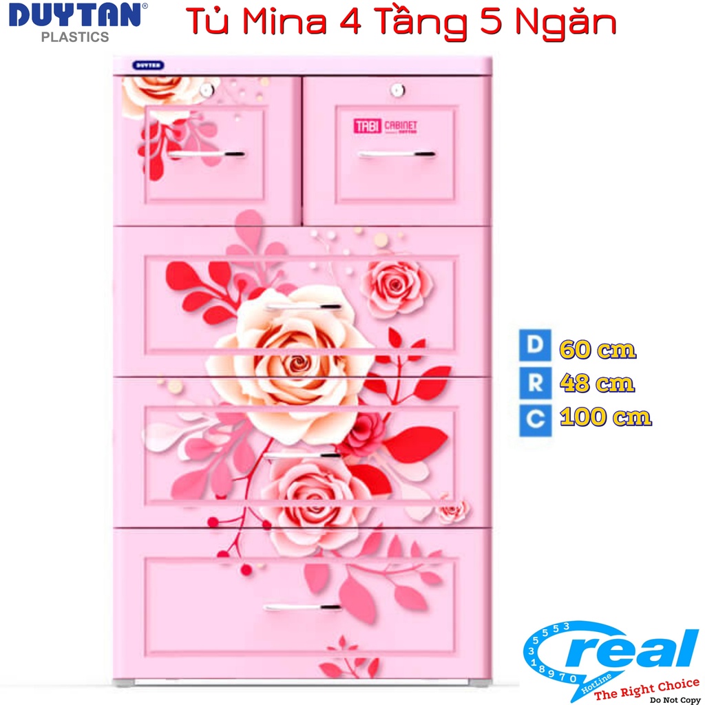 Tủ Nhựa Duy Tân MINA 4 Tầng-5 Ngăn - Màu Dương Gấu