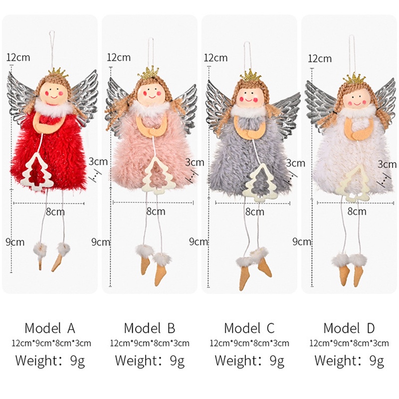 Búp bê nhồi bông hình thiên thần treo cây thông trang trí dịp giáng sinh
