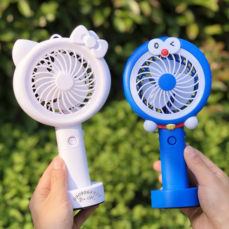 Quạt sạc mini cầm tay kitty có đèn led