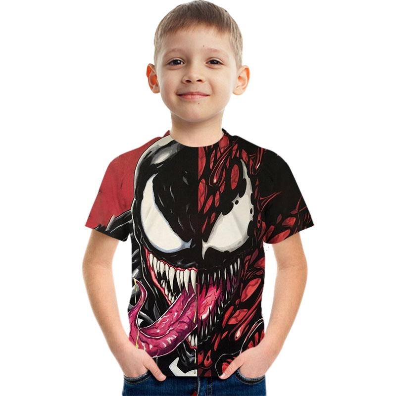 Áo Thun Tay Ngắn In Hình Marvel Venom Thời Trang Mùa Hè Cho Bé