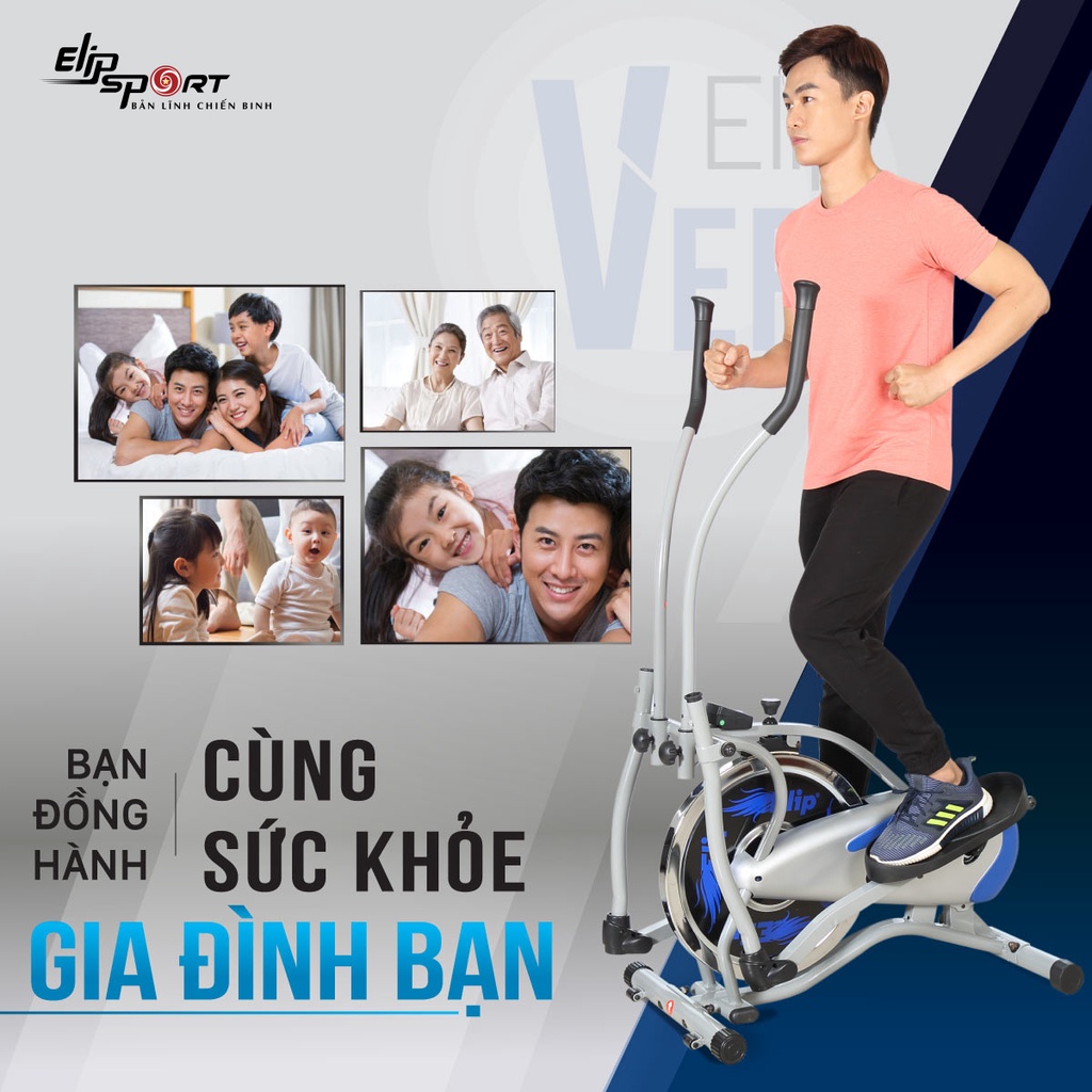 Xe Đạp Tập Thể Dục Toàn Thân ELIP Ver 1 - Thiết Kế Cứng Cáp, Dễ Dàng Điều Chỉnh Cho Người Mới, Đồng Hồ Hiển Thị Chi Tiết