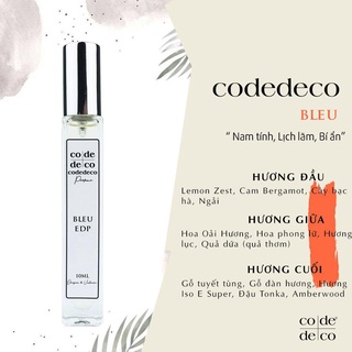 [Nhiều Mùi] Nước Hoa Nam, Tinh dầu nước hoa Code Deco DẠNG XỊT 10ml